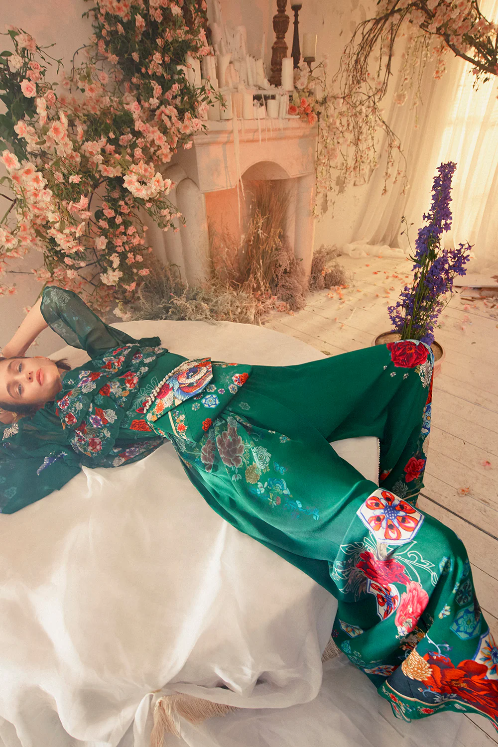 WIDE LEG PANT WITH GATHERED POCKETS EMERALD'S ORBIT - Image 3