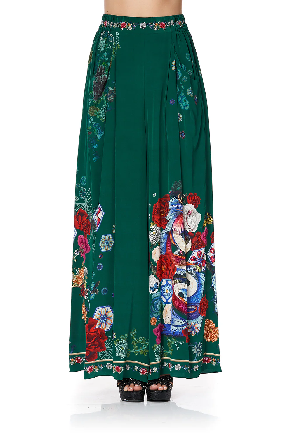 WIDE LEG PANT WITH GATHERED POCKETS EMERALD'S ORBIT - Image 5