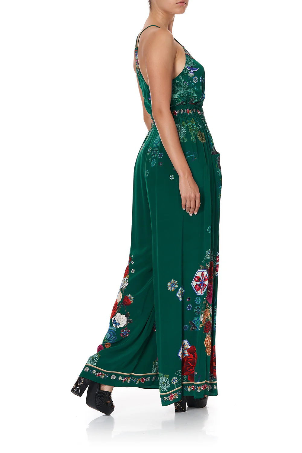 WIDE LEG PANT WITH GATHERED POCKETS EMERALD'S ORBIT - Image 7