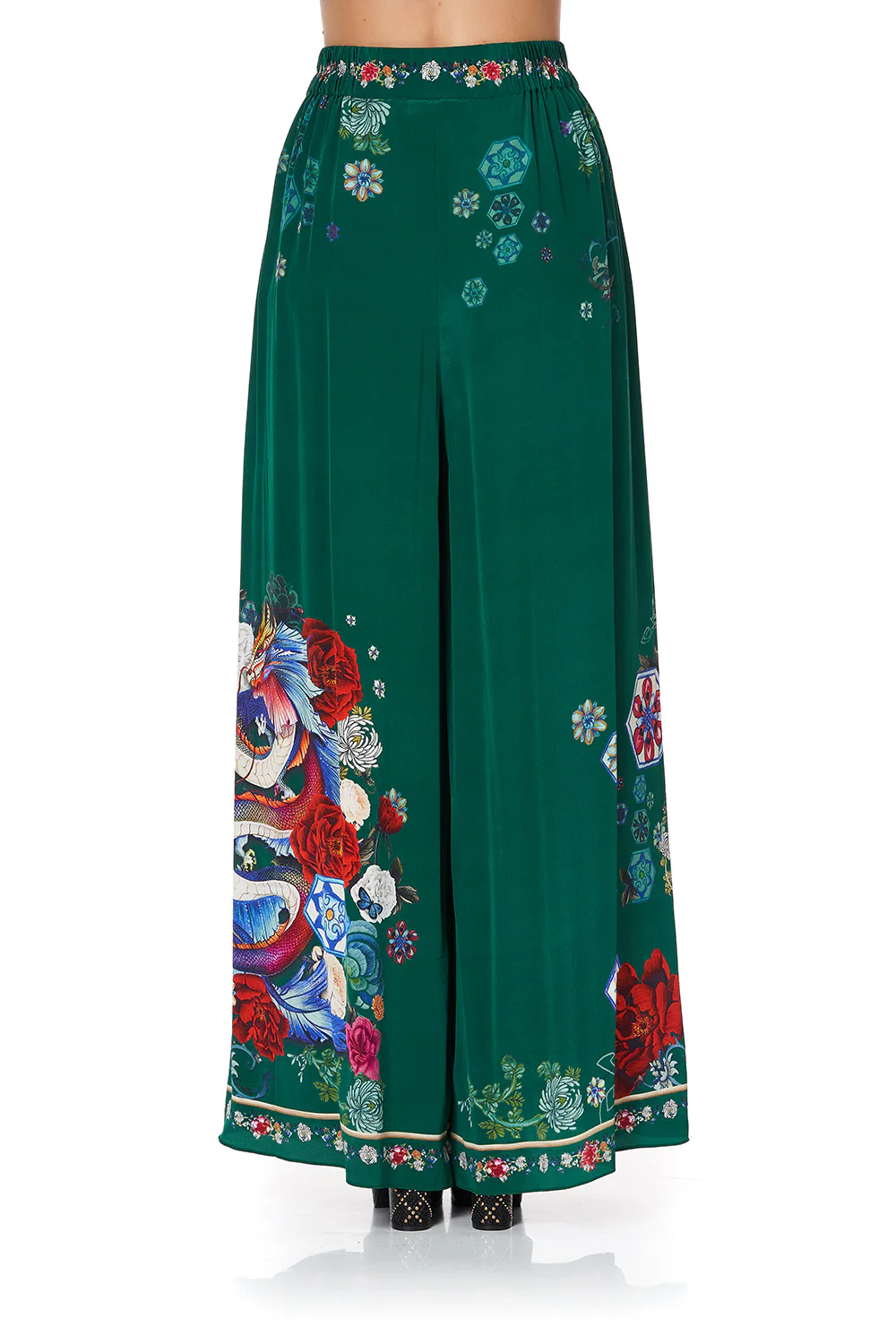 WIDE LEG PANT WITH GATHERED POCKETS EMERALD'S ORBIT - Image 9