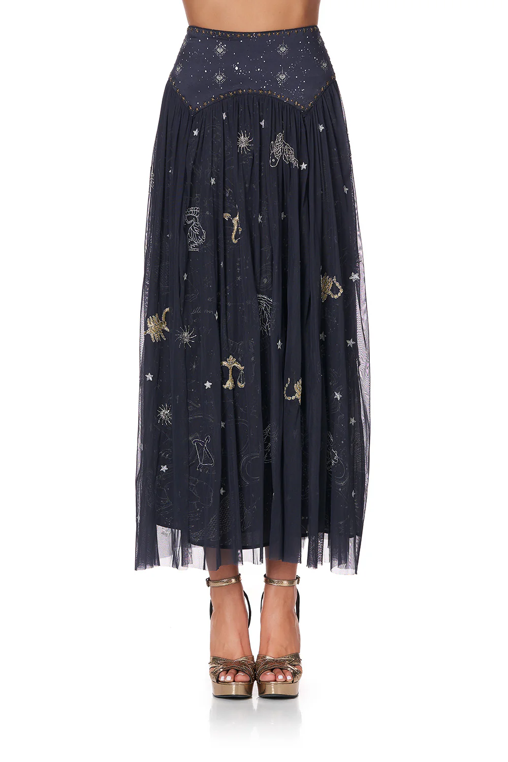 DOUBLE LAYER MAXI SKIRT WITH SHAPED YOKE ITS A SIGN - Image 3