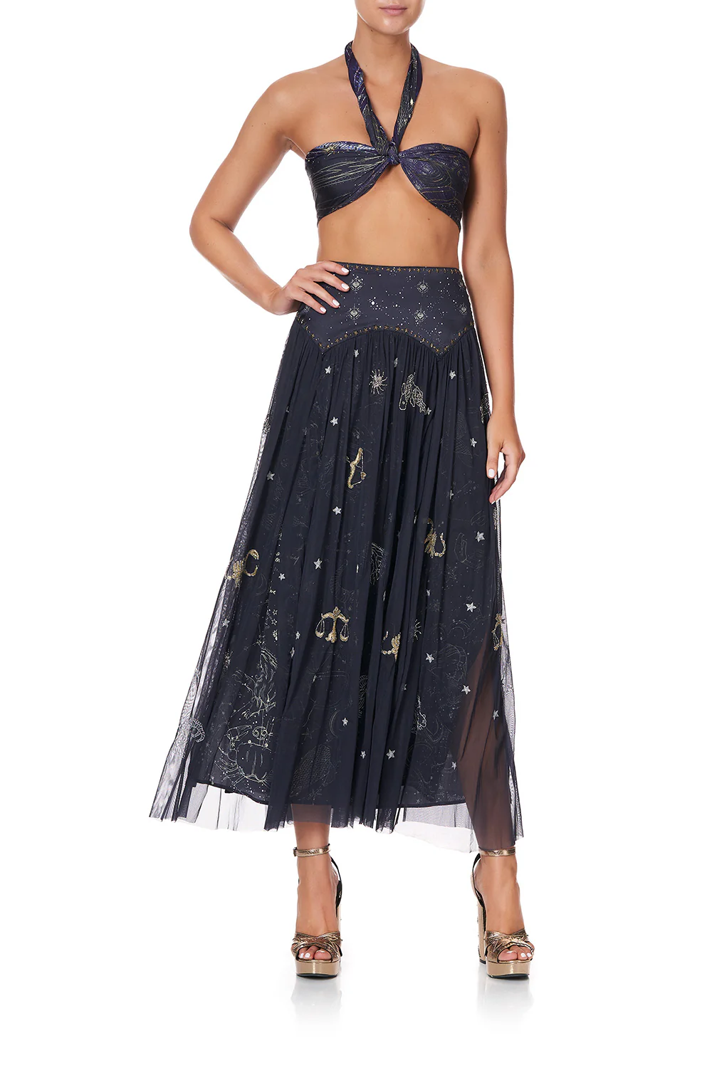 DOUBLE LAYER MAXI SKIRT WITH SHAPED YOKE ITS A SIGN - Image 5
