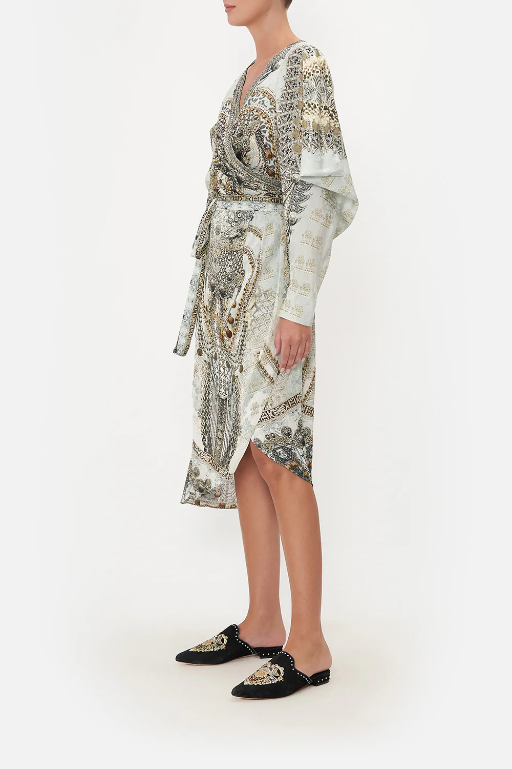 WRAP DRESS WITH DRAPED SLEEVE FREE ESPIRITU - Image 4