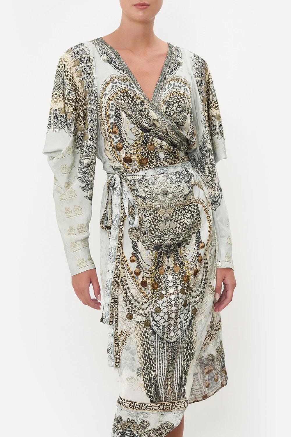 WRAP DRESS WITH DRAPED SLEEVE FREE ESPIRITU - Image 6