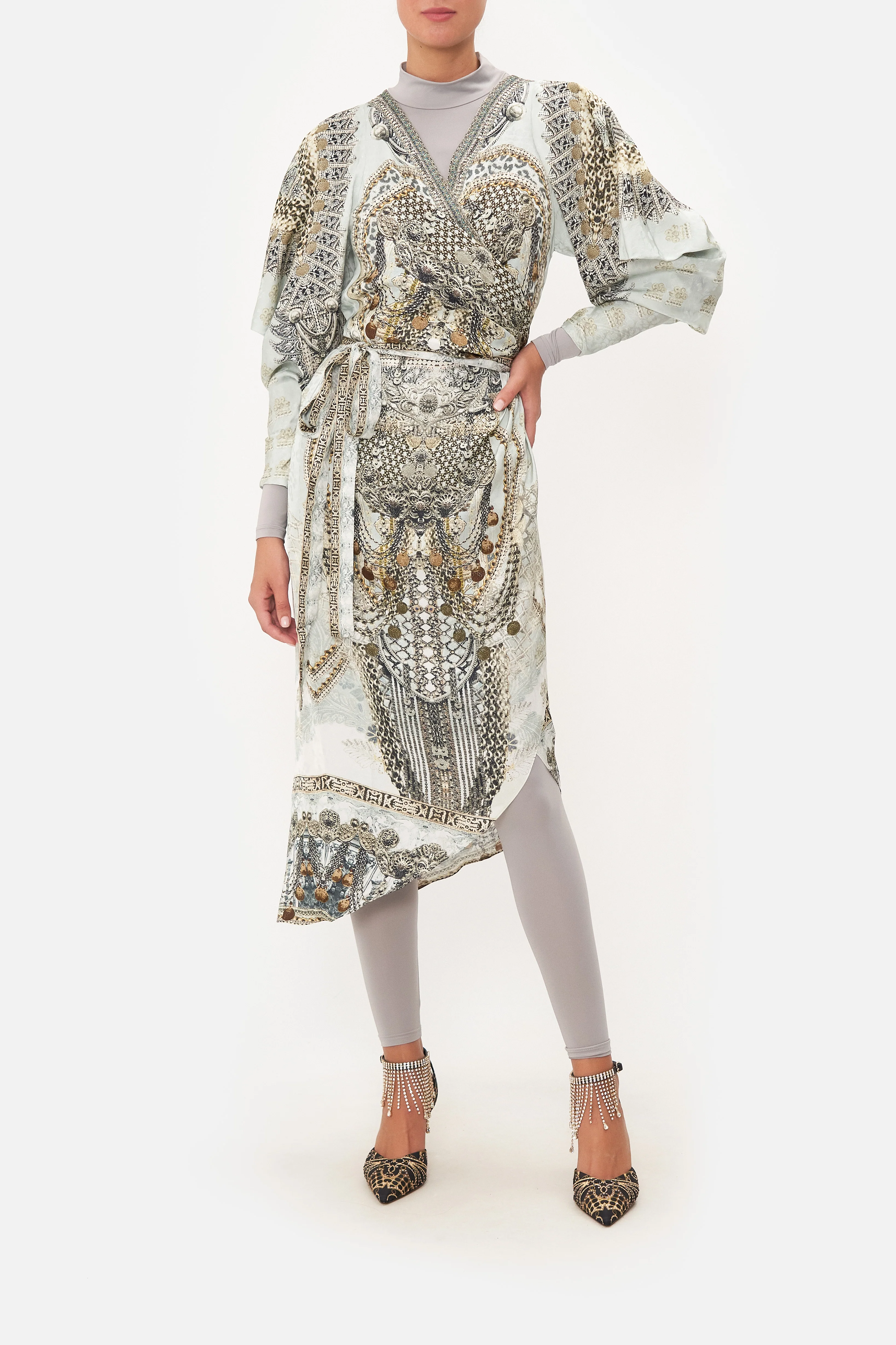 WRAP DRESS WITH DRAPED SLEEVE FREE ESPIRITU - Image 7