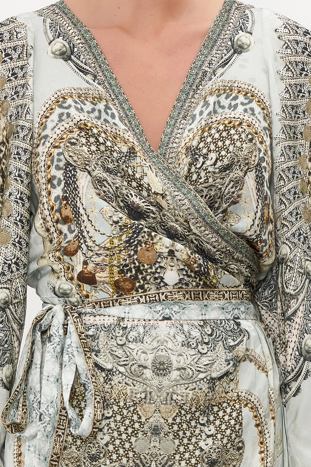 WRAP DRESS WITH DRAPED SLEEVE FREE ESPIRITU - Image 8