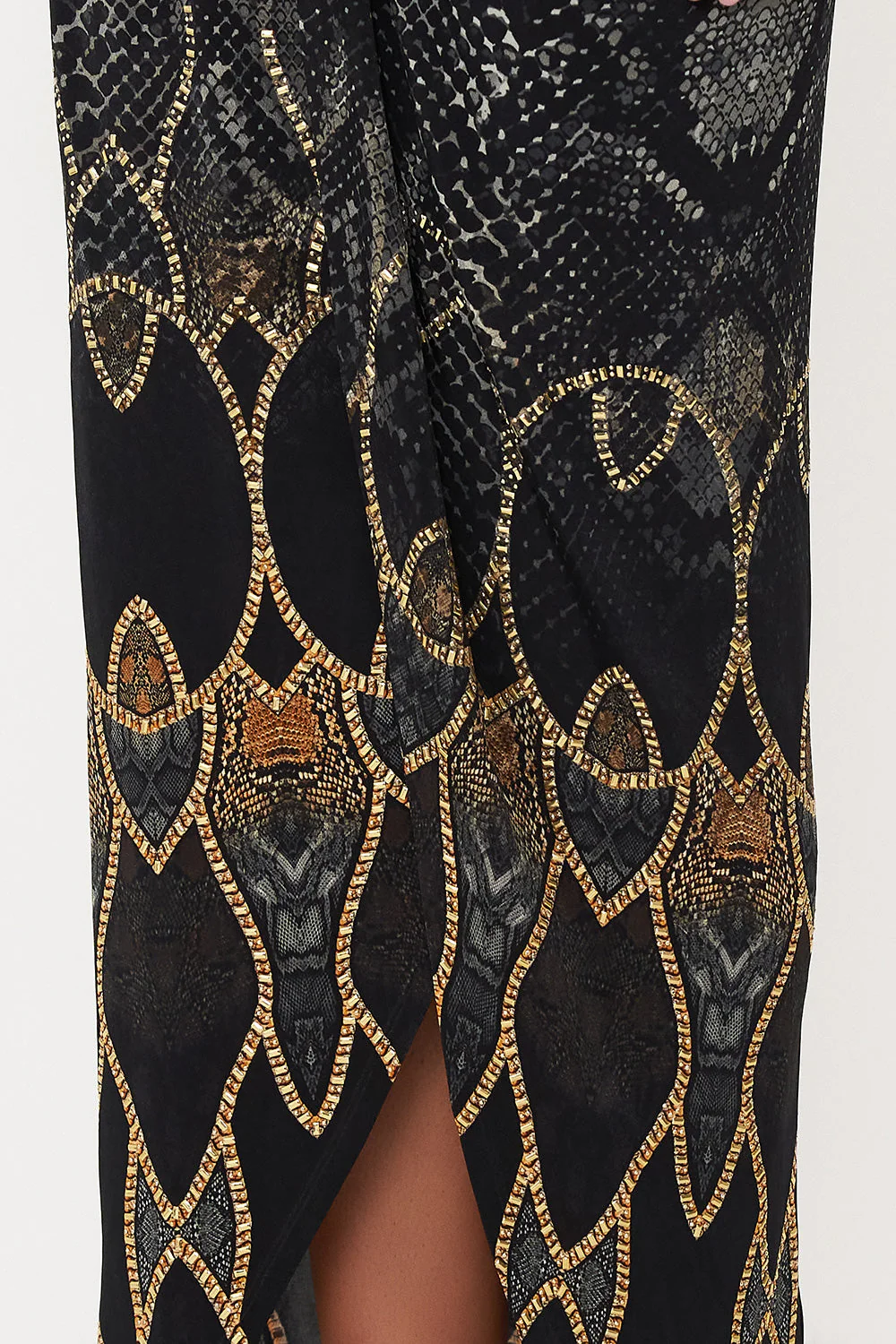 GATHERED COLUMN JERSEY DRESS WILD HORSES - Image 6