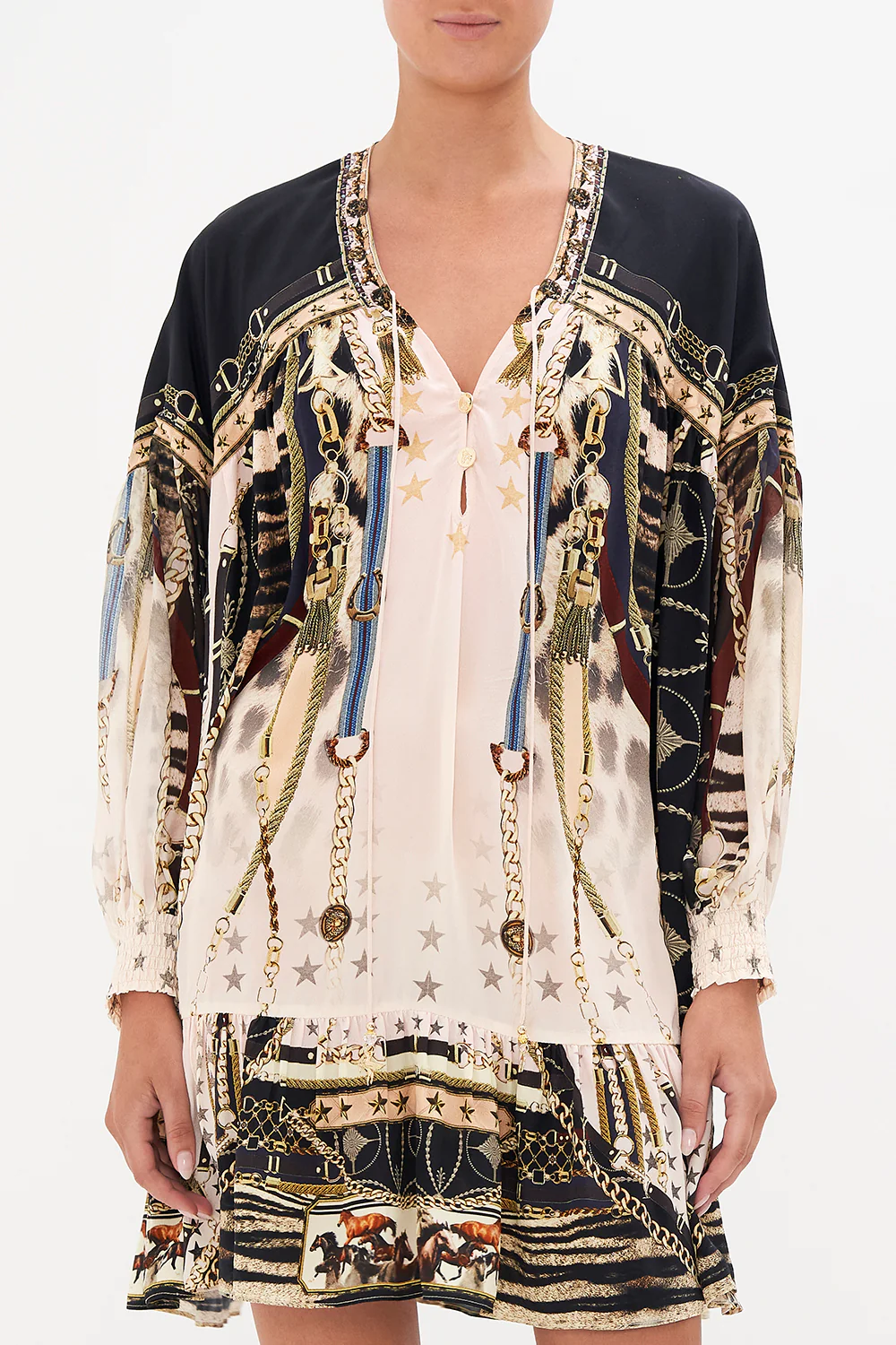 GATHERED YOKE DRESS I WANNA BE A COWGIRL BABY - Image 5