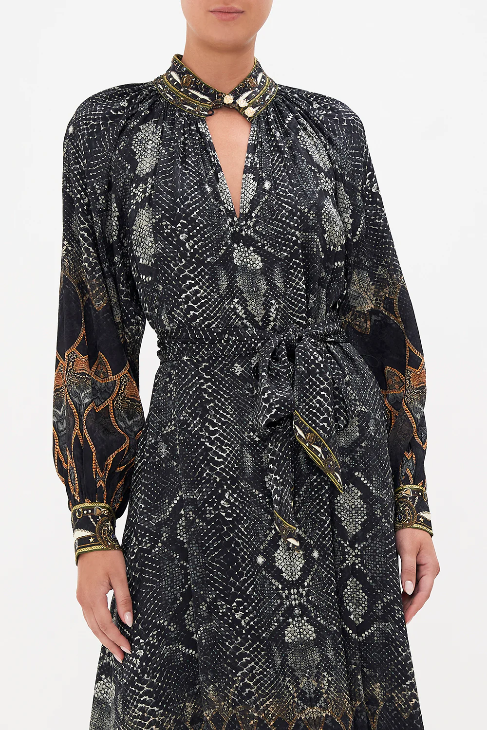 RAGLAN SLEEVE MIDI SHIRT DRESS WILD HORSES - Image 5