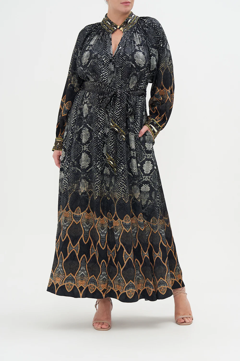 RAGLAN SLEEVE MIDI SHIRT DRESS WILD HORSES - Image 7