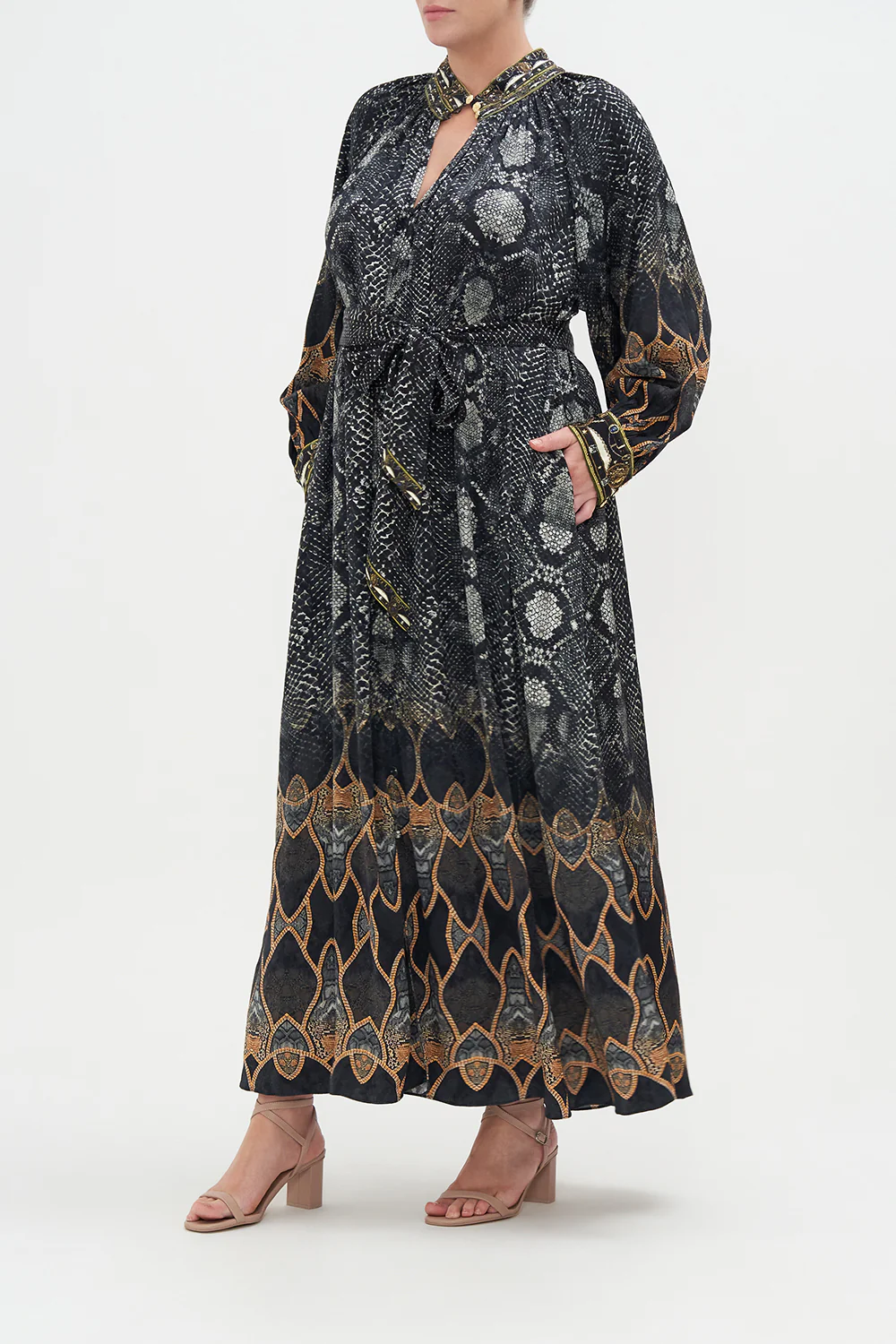 RAGLAN SLEEVE MIDI SHIRT DRESS WILD HORSES - Image 9