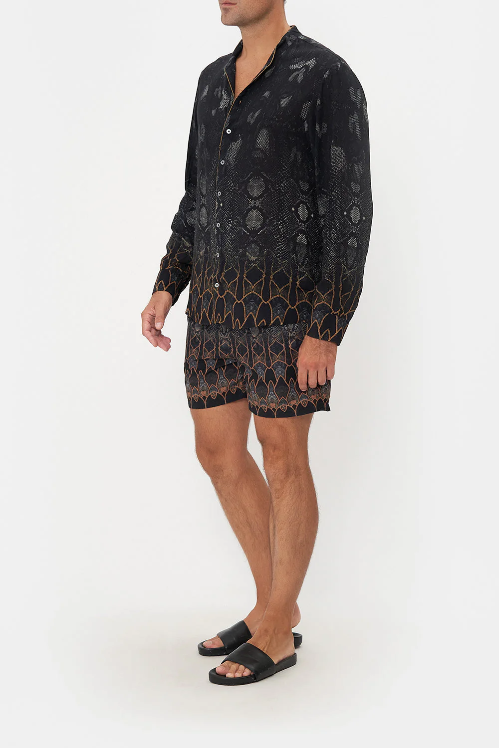 LONG SLEEVE MANDARIN COLLAR SHIRT WILD HORSES - Image 4