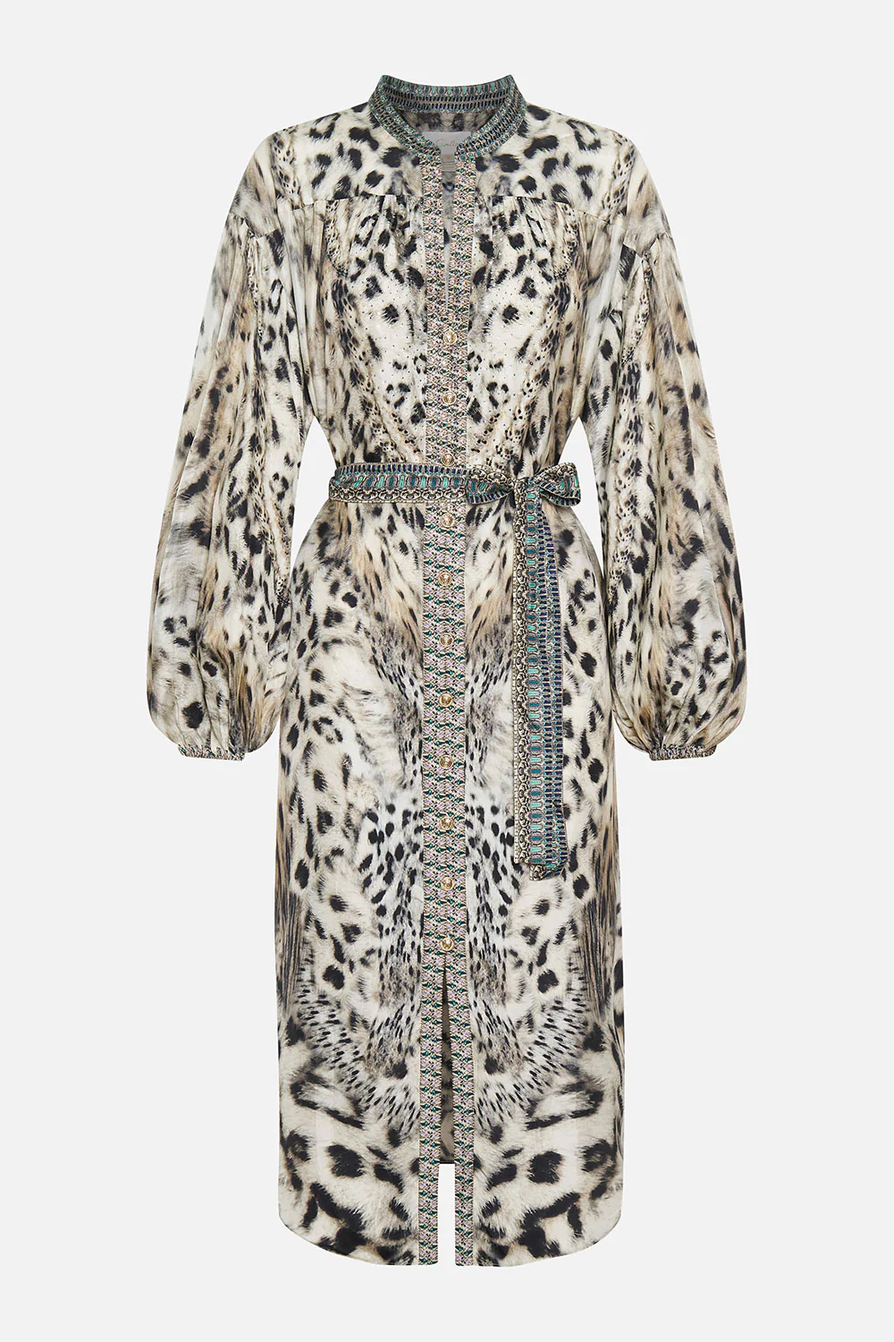 BLOUSON SLEEVE MIDI DRESS SNOW WHISPERS - Image 3