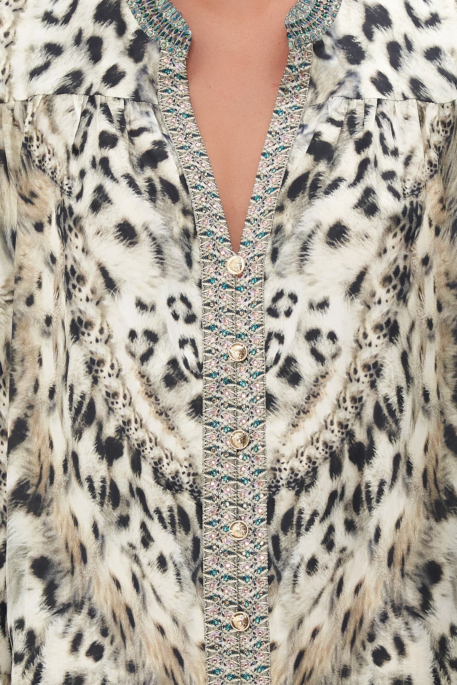 BLOUSON SLEEVE MIDI DRESS SNOW WHISPERS - Image 6