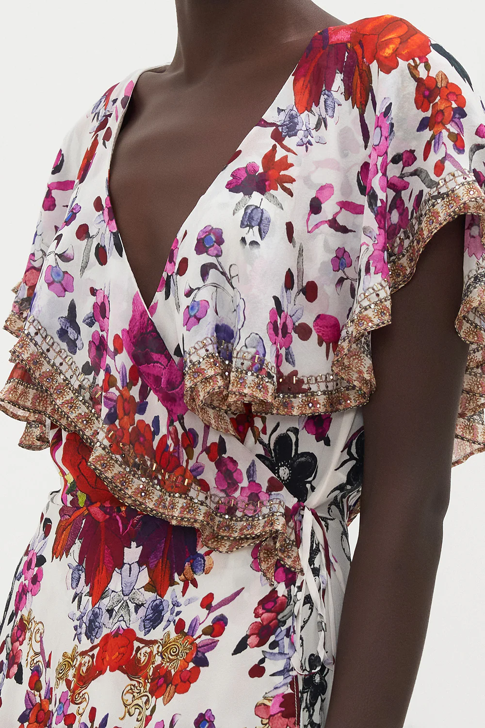 FRILL SLEEVE LONG DRESS REIGN OF ROSES - Image 6