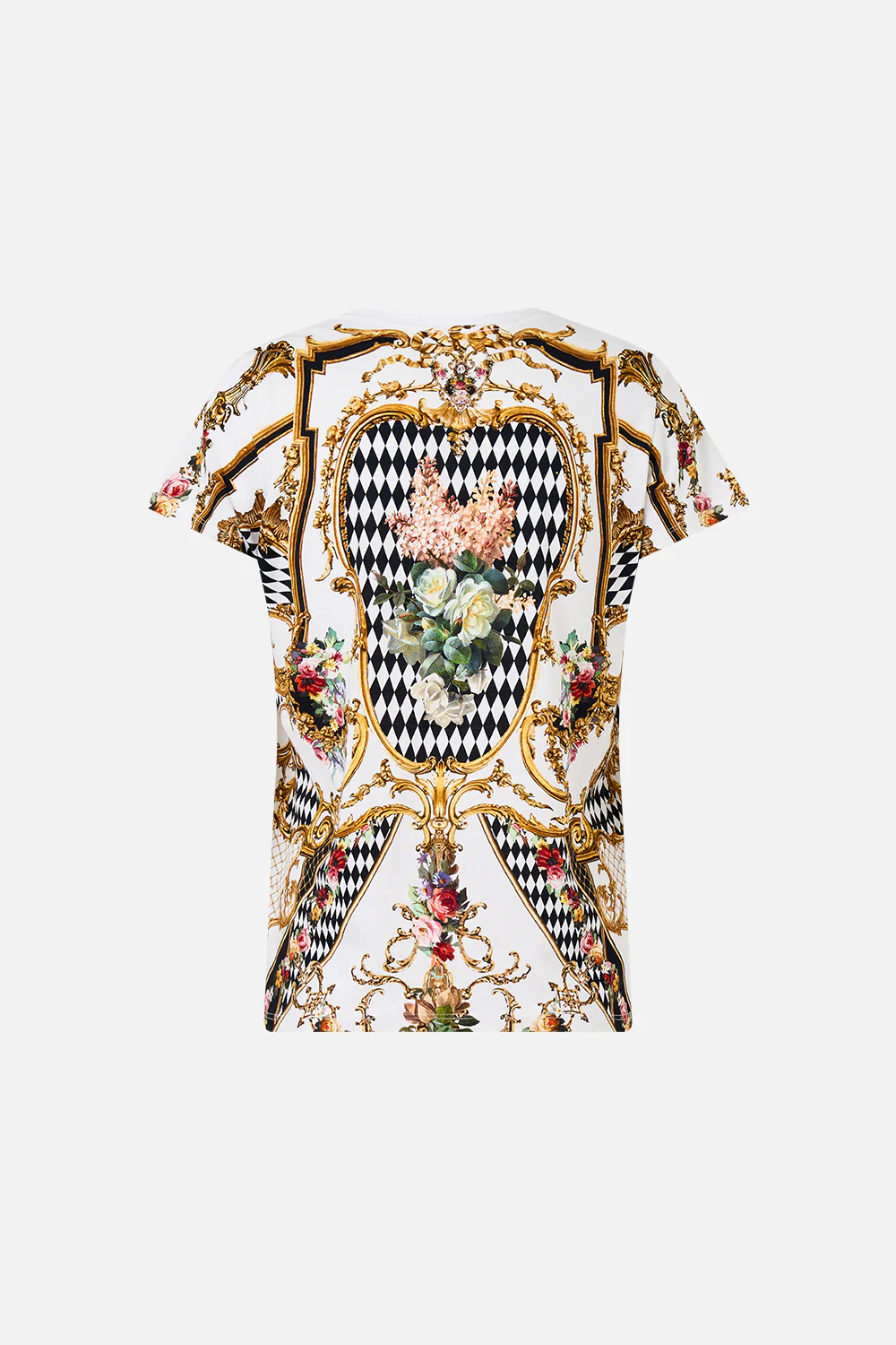 SLIM FIT ROUND NECK T-SHIRT - WHITE/GOLD ROCOCO GLOW - Image 8