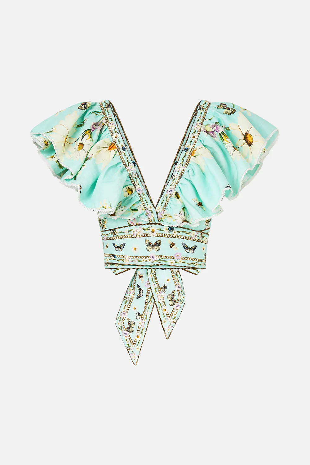 RUFFLE WRAP TOP FLORAL FREEFALL - Image 3