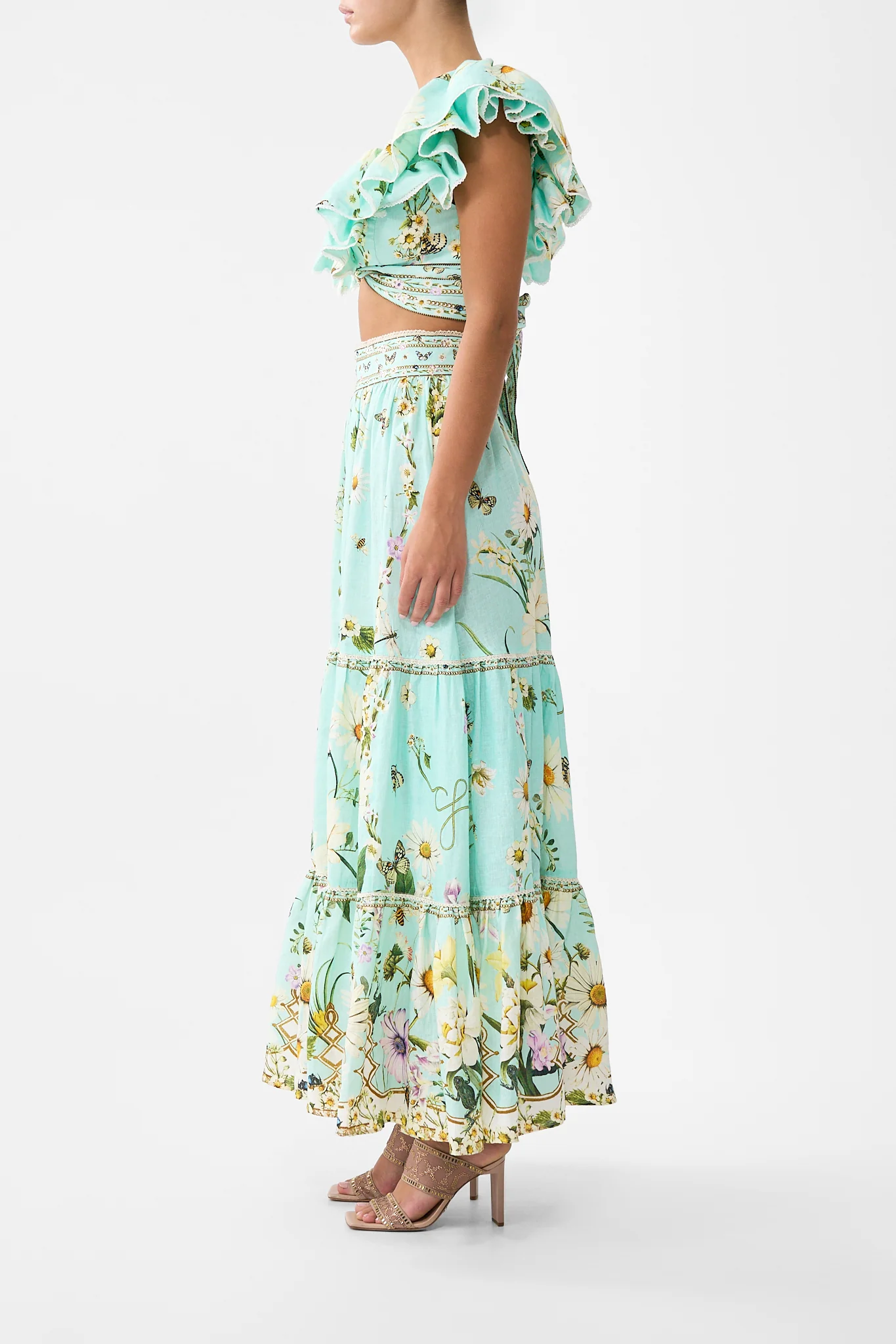 RUFFLE WRAP TOP FLORAL FREEFALL - Image 4