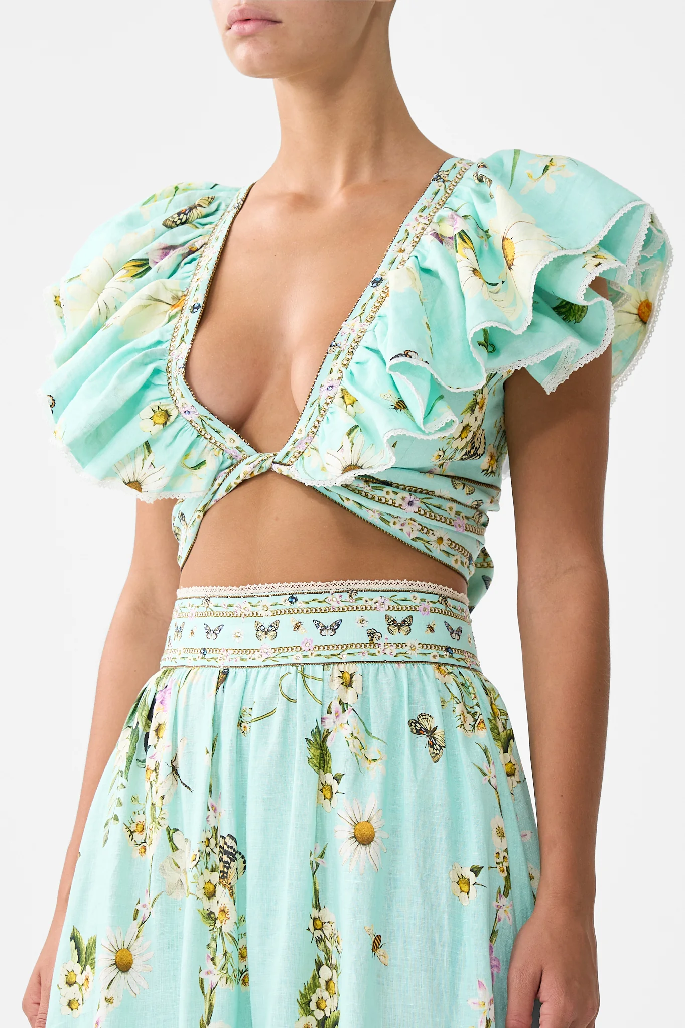 RUFFLE WRAP TOP FLORAL FREEFALL - Image 5