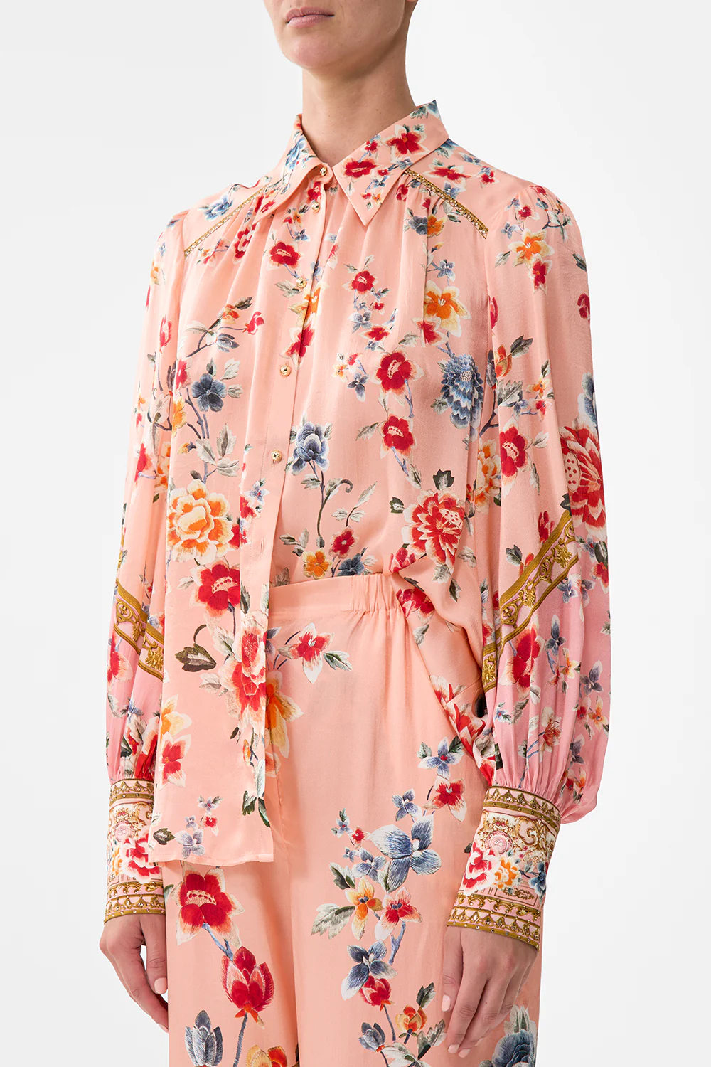 BUTTON THROUGH BLOUSON SLEEVE BLOUSE MAJESTIC MILLA - Image 5