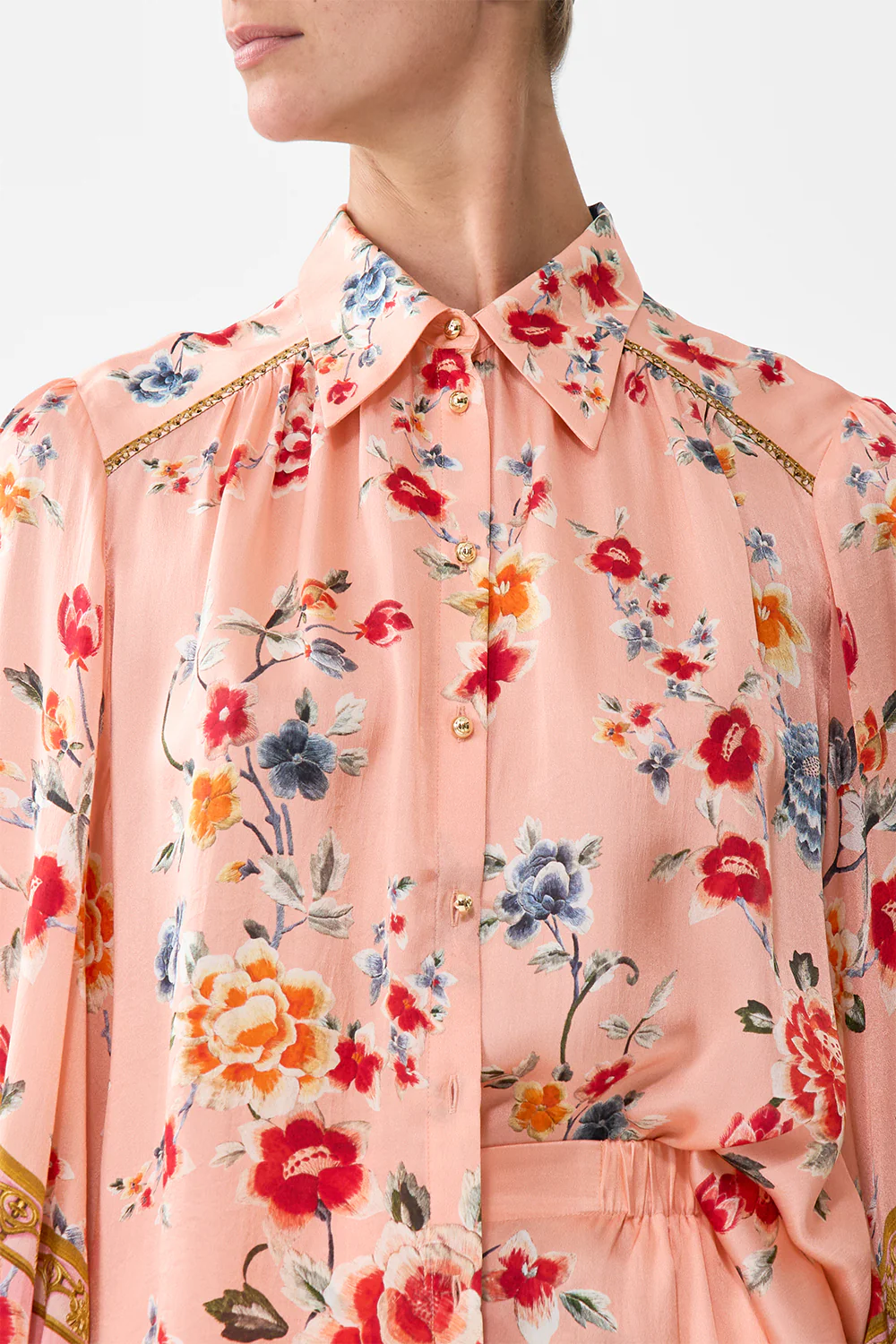 BUTTON THROUGH BLOUSON SLEEVE BLOUSE MAJESTIC MILLA - Image 6