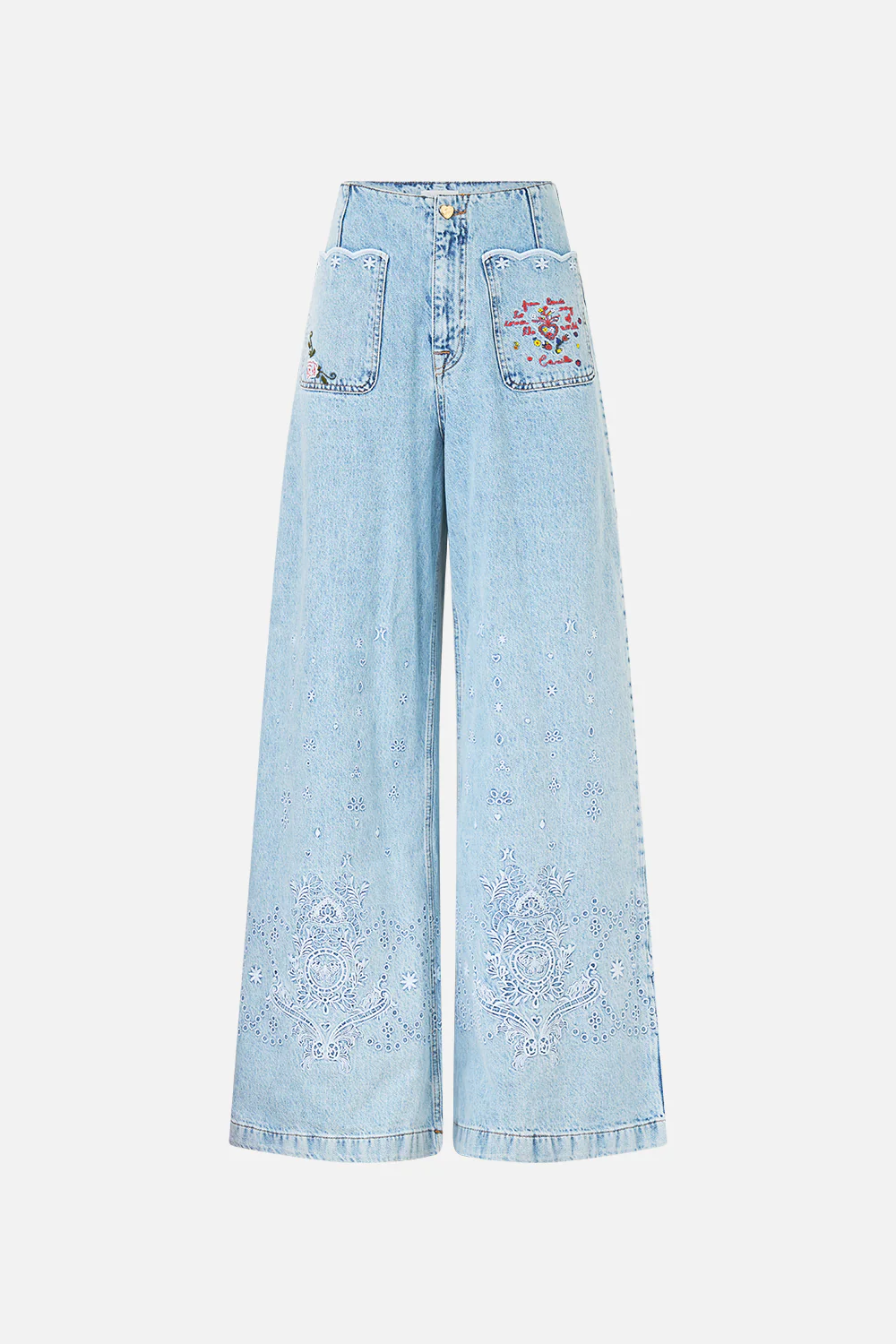 LUNA KITSCH STITCH HIGH RISE WIDE LEG JEAN DENIM - Image 3
