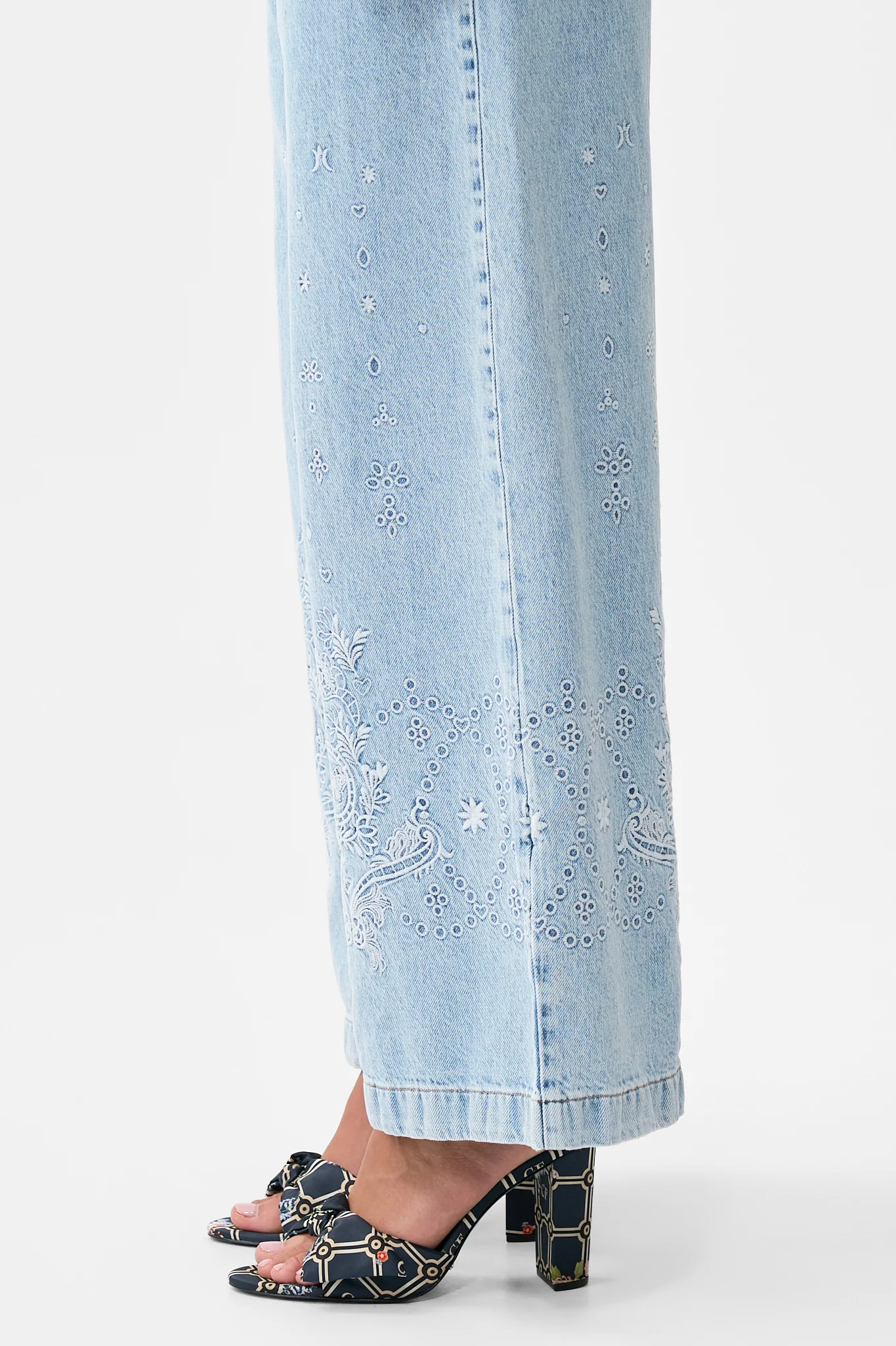 LUNA KITSCH STITCH HIGH RISE WIDE LEG JEAN DENIM - Image 8