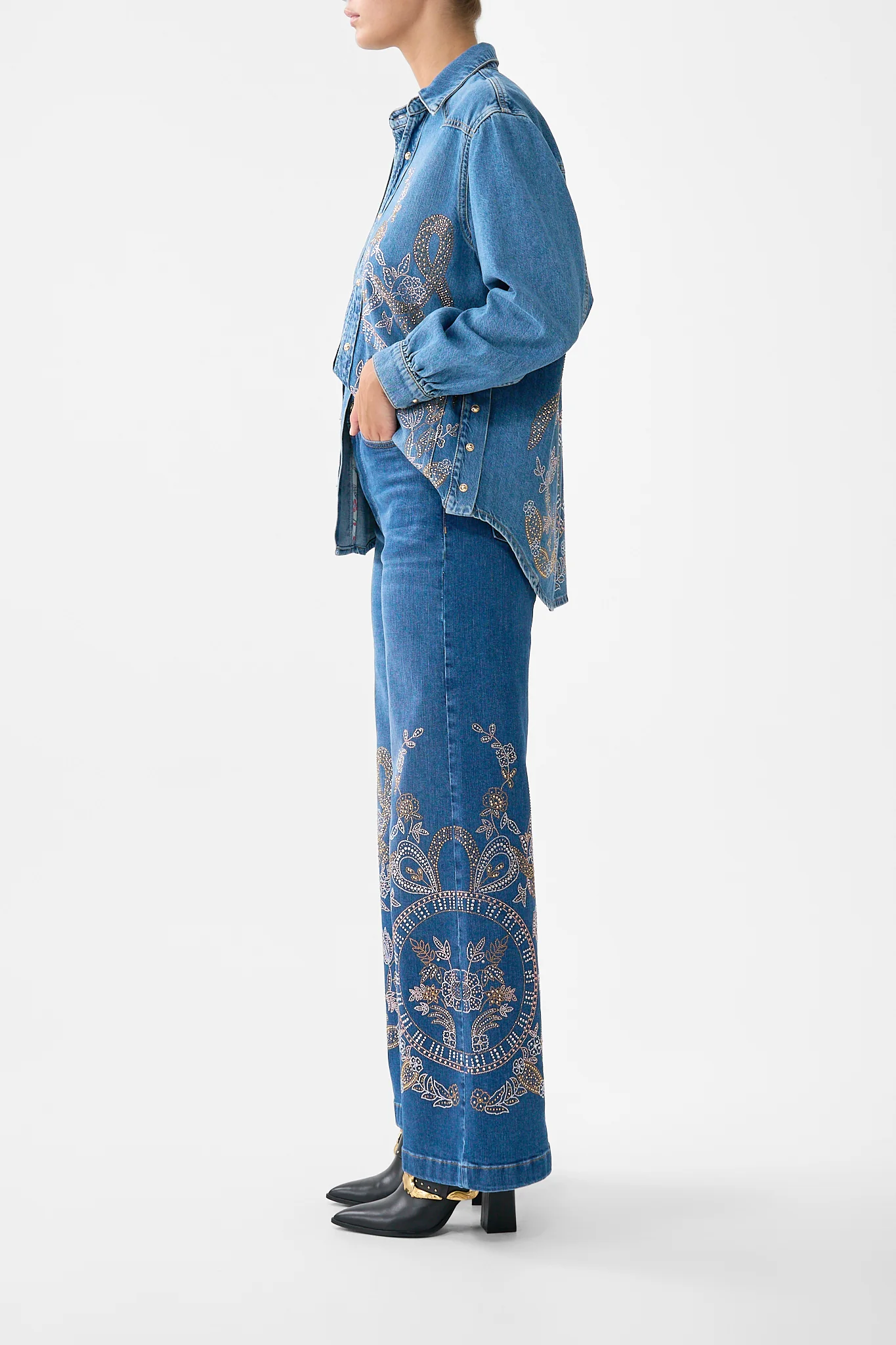 JENNA ACE OF LACE HIGH WAISTED FLARE DENIM - Image 4