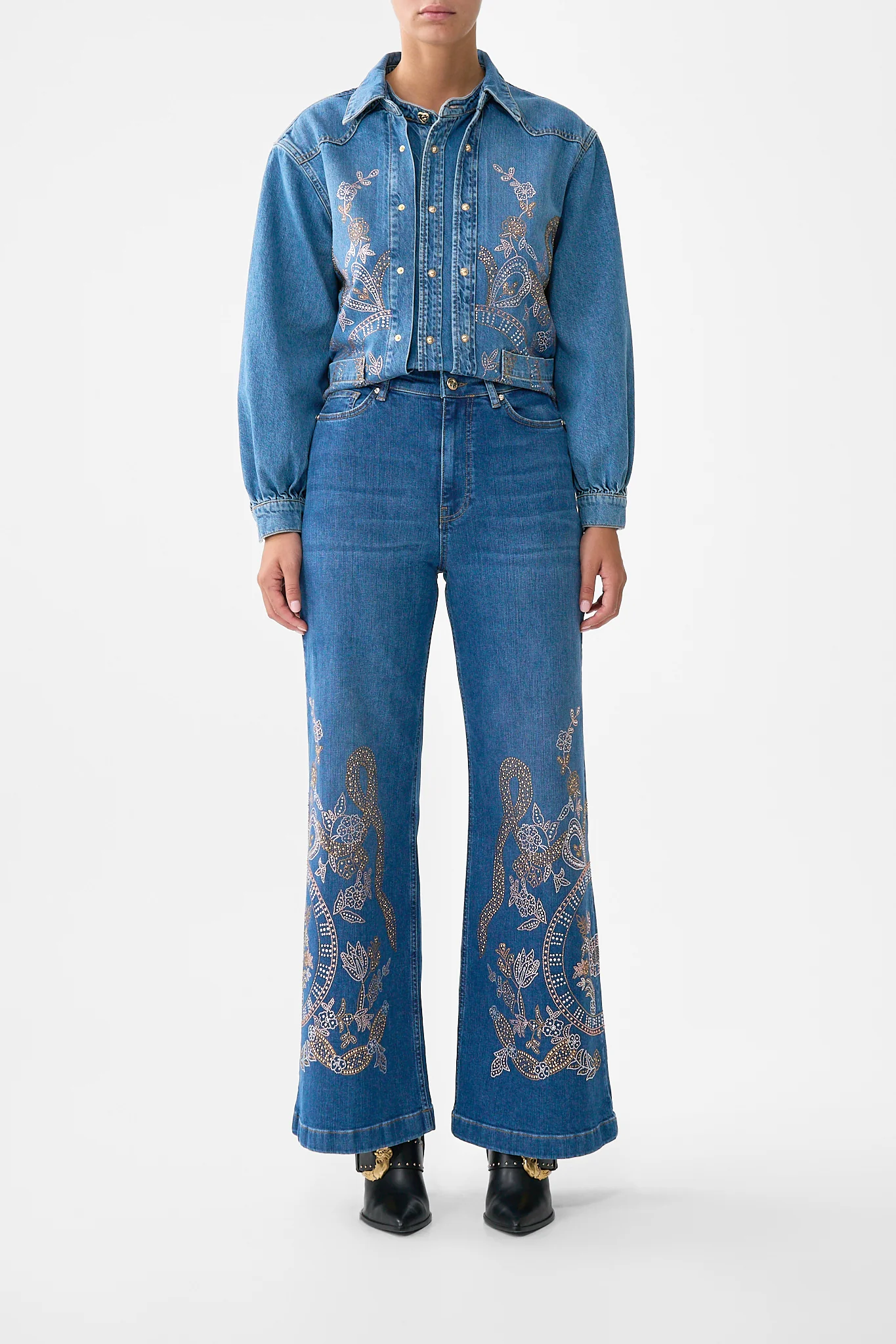 JENNA ACE OF LACE HIGH WAISTED FLARE DENIM - Image 5