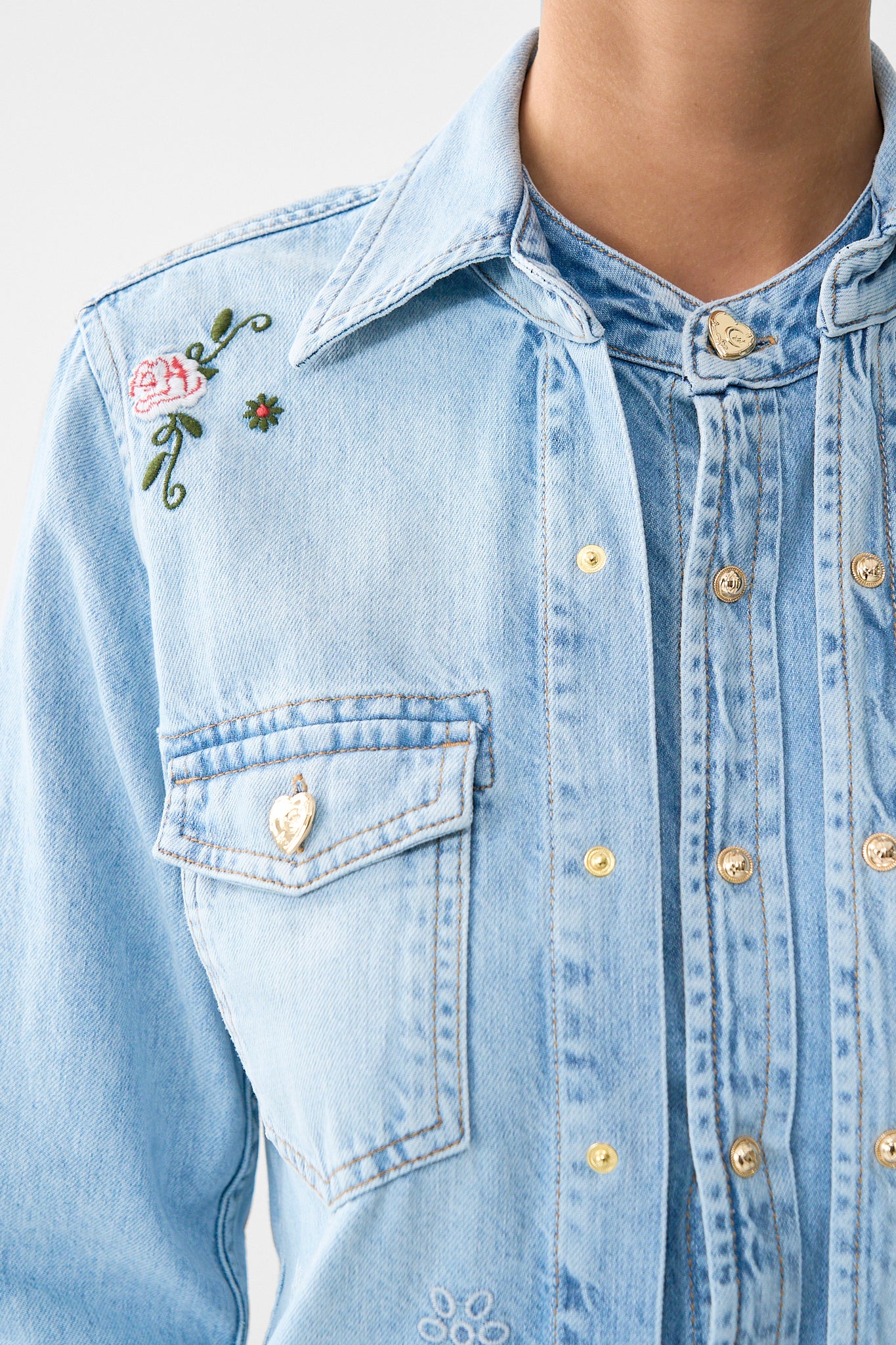 SOPHY KITSCH STITCH RELAXED SHIRT DENIM - Image 6