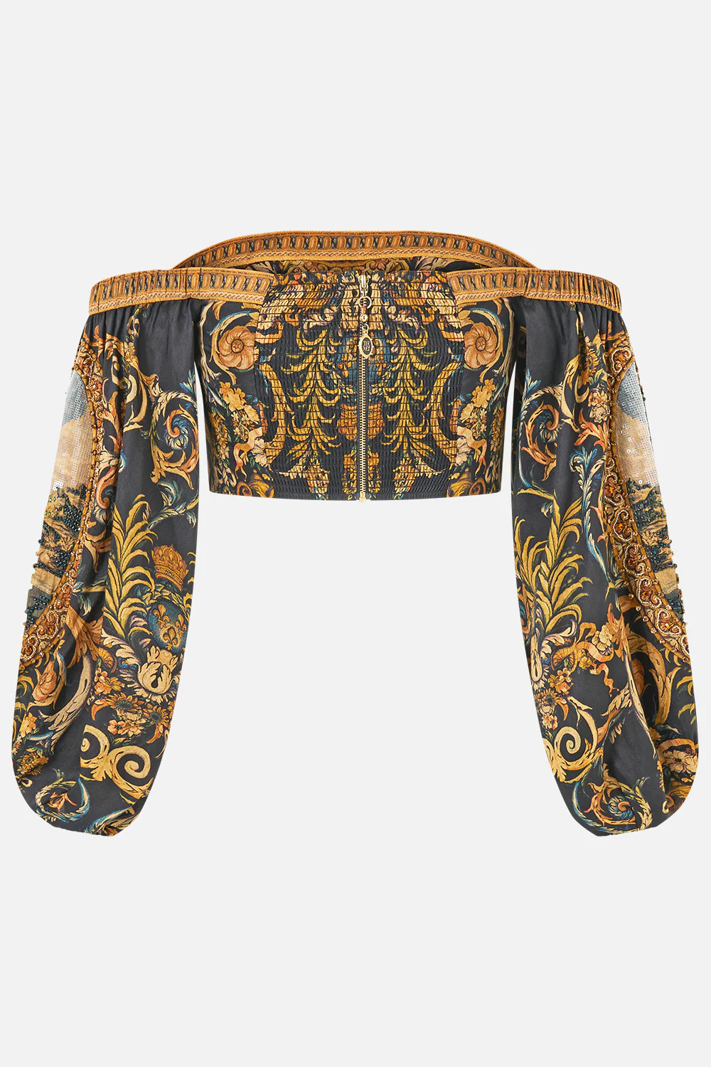 LONG SLEEVED CORSET CROP TOP MUSEUM MEMOIRS - Image 6