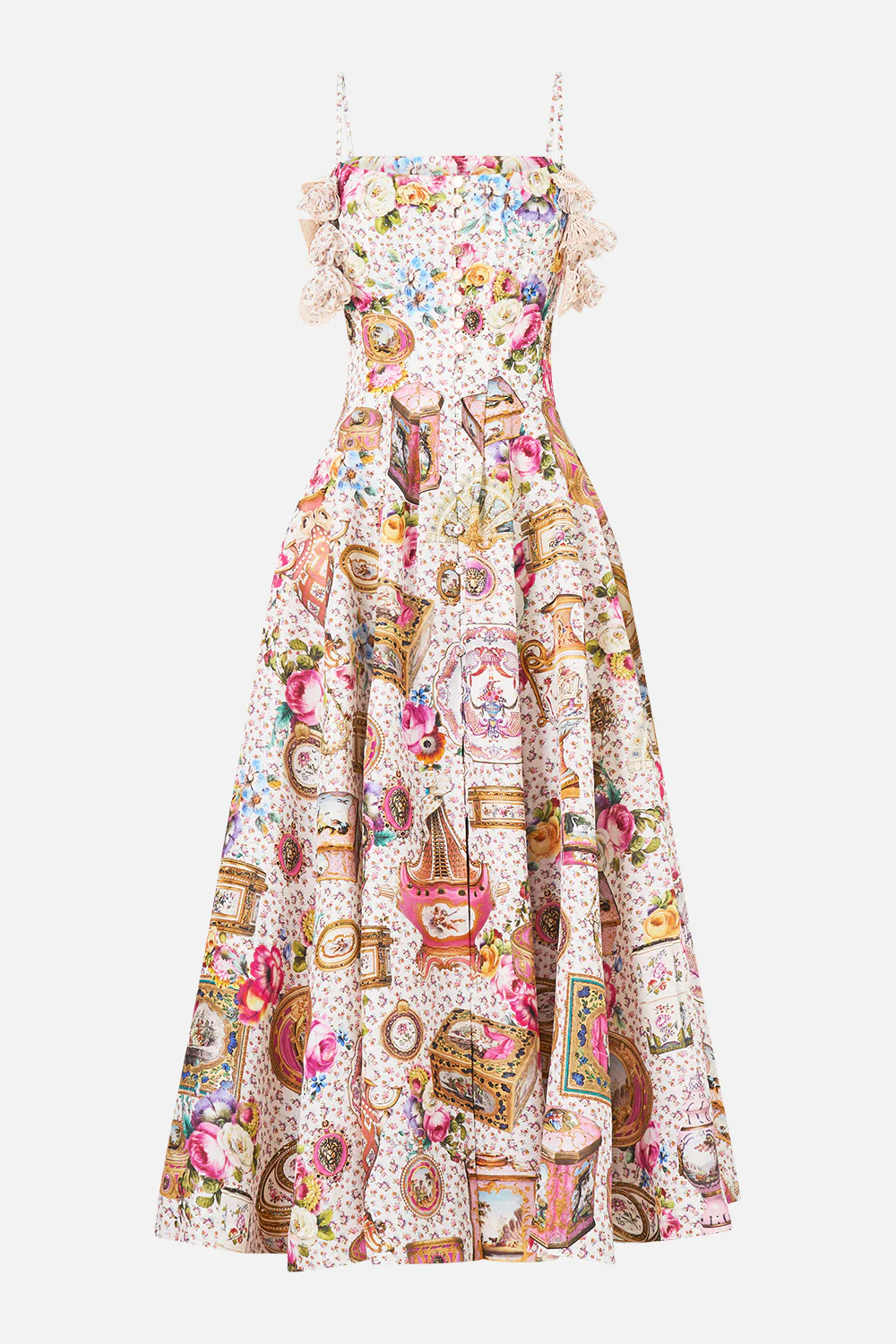 CORSET DRESS WITH LONG FLARED SKIRT IN THE HEART OF ART - Image 3