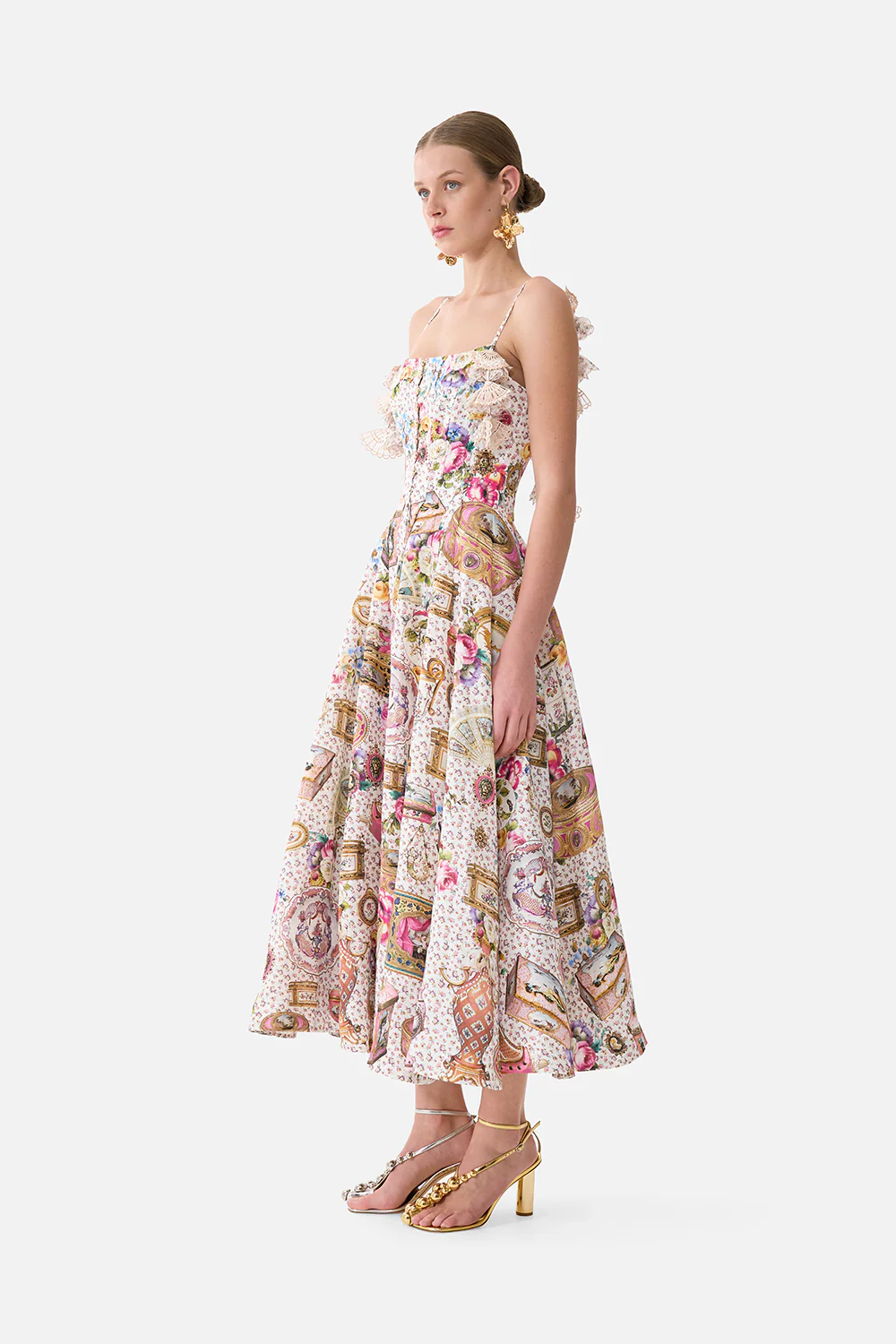 CORSET DRESS WITH LONG FLARED SKIRT IN THE HEART OF ART - Image 4