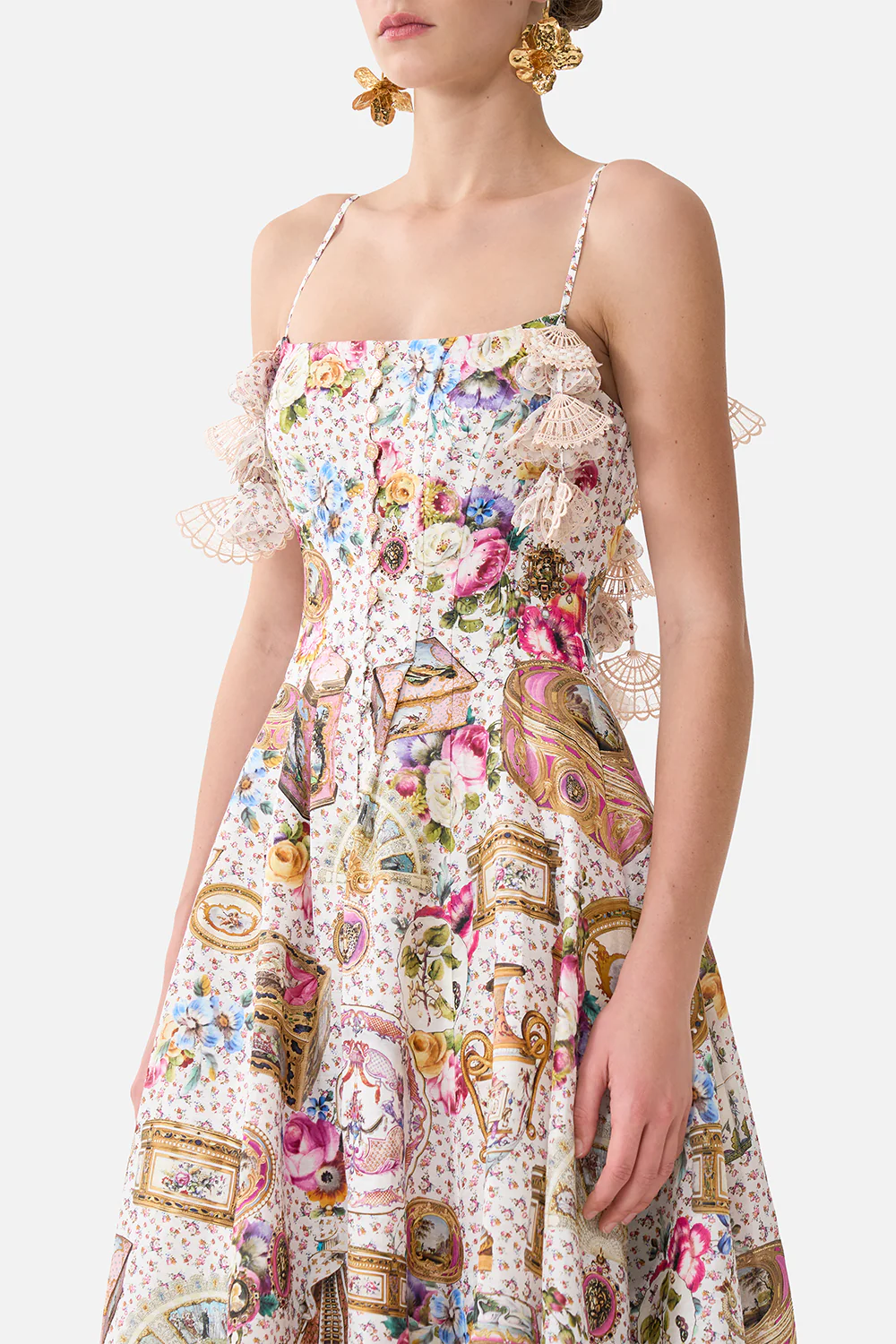 CORSET DRESS WITH LONG FLARED SKIRT IN THE HEART OF ART - Image 5