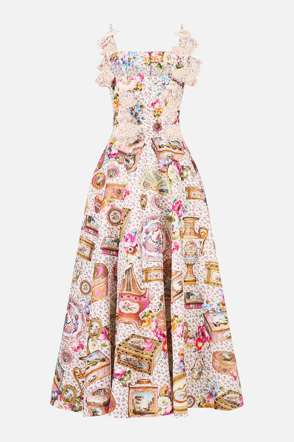 CORSET DRESS WITH LONG FLARED SKIRT IN THE HEART OF ART - Image 6