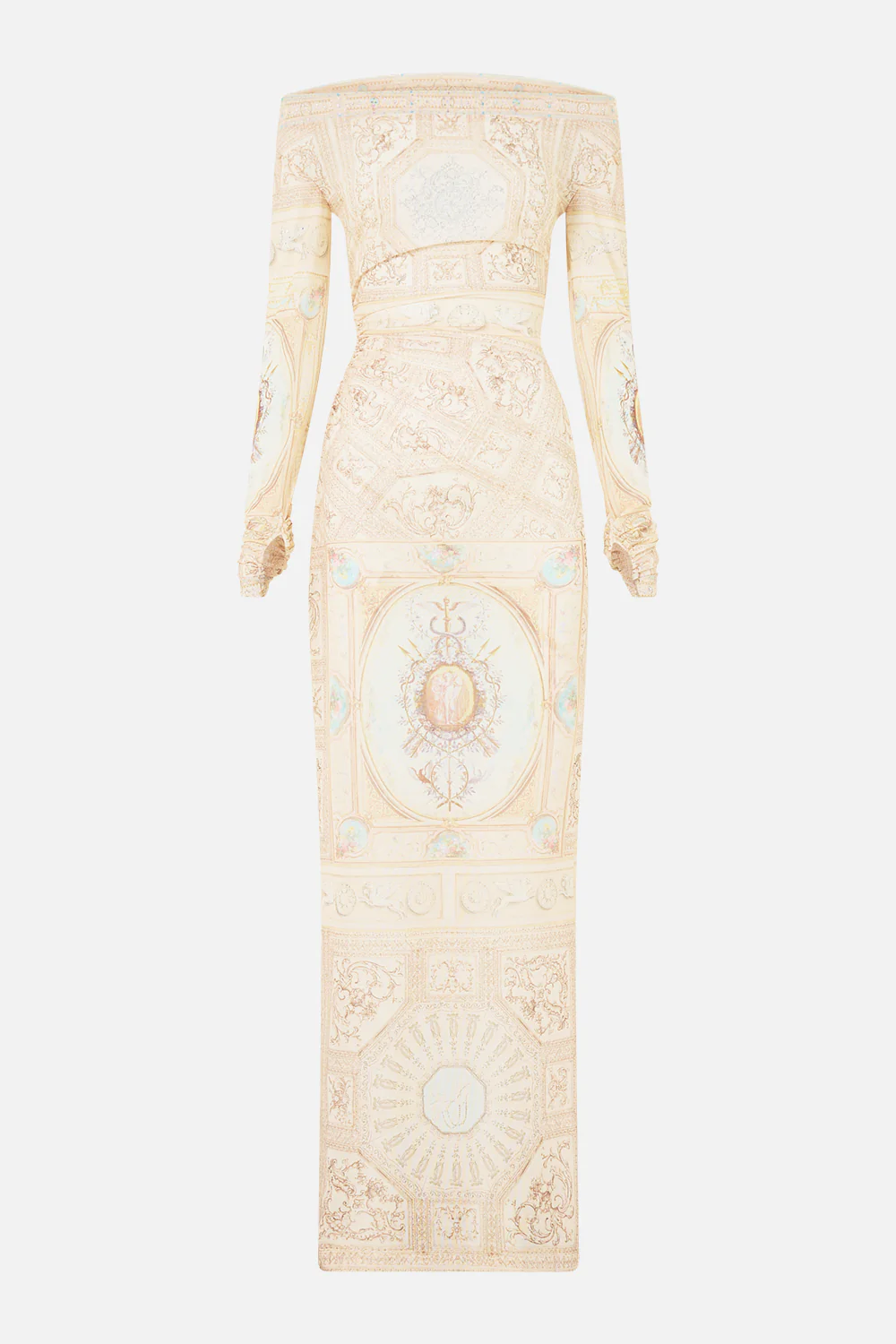 MESH OFF SHOULDER GATHERED JERSEY DRESS A BELOVED BOUDOIR - Image 3