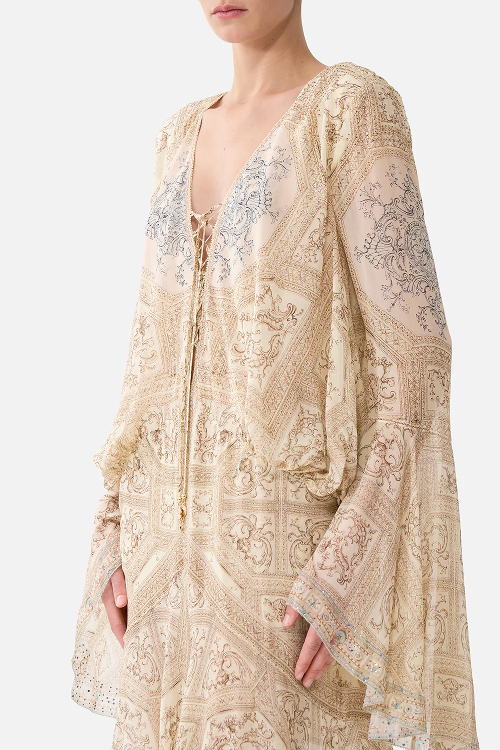 LOW CUT LACE UP FRONT LONG DRESS A BELOVED BOUDOIR - Image 5