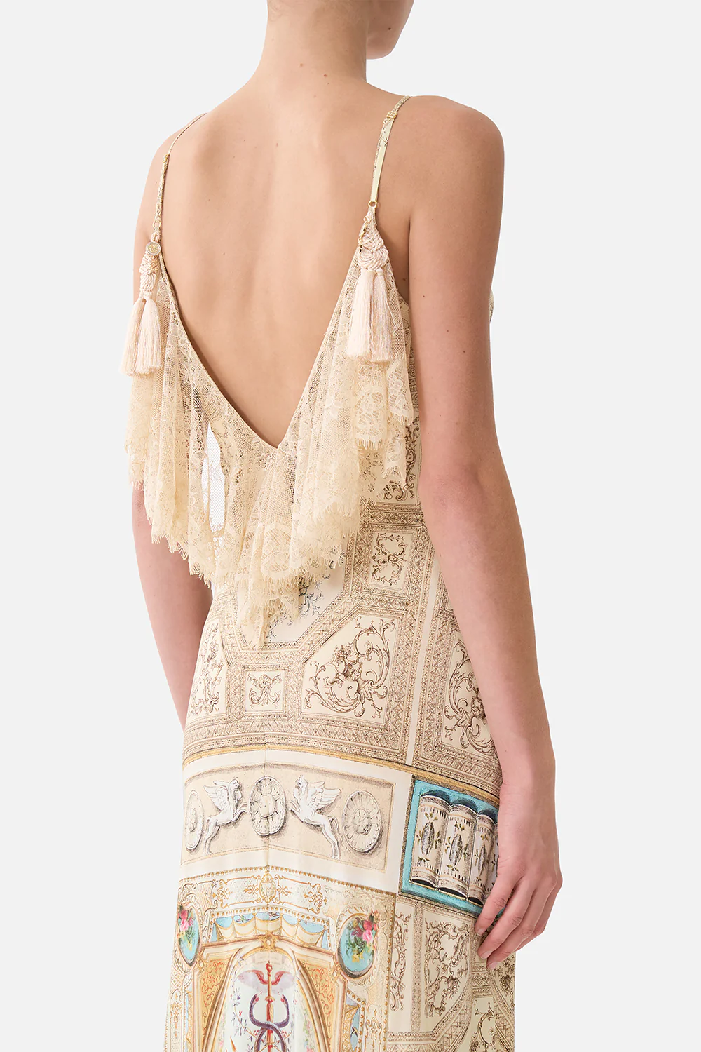 V NECK BIAS SLIP DRESS WITH BACK FRILL A BELOVED BOUDOIR - Image 6