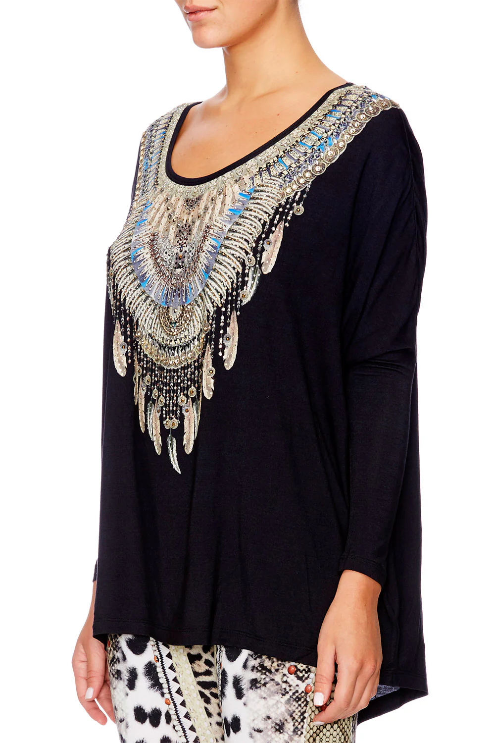 OVERSISED LONG T-SHIRT BLACK - Image 5